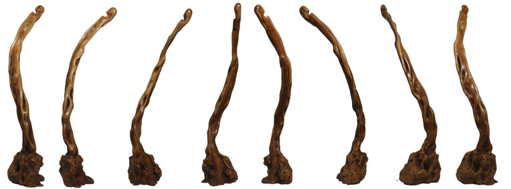 sculpture femme bois contemporain par Claude David "ondine" en genévrier